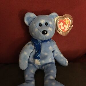 Ty Blue Snowflake Teddy Bear